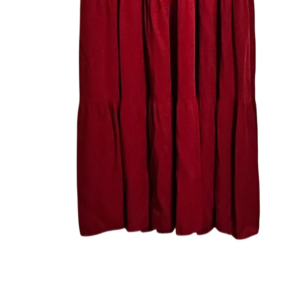 Kyl Dress Smocked Summer Dress Tiered Midi Flutter Sleeve Red Size Large - Picture 4 of 7